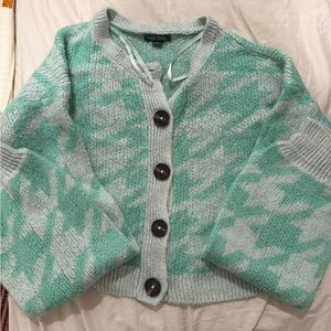 Mint Green Patterned Women's Sweater